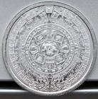 Pure Silver  999 Bullion - Mexico Aztec Calendar Mayan-  1 4 Oz  Round
