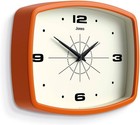 Movie Wall Clock   Rectangular Retro   10 Inch   Orange   Mid-century Look
