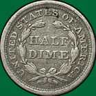 1855 Arrows Seated Liberty Half Dime Fine F Coin  37250
