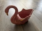 Vintage Pink Swan Planter Gold Trim Mid   century Ceramic Pottery