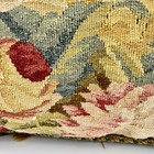 Throw Pillow Wool Velvet Aubusson French Country Tan Floral Tassel Fringe