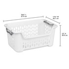 Sterilite Stacking Laundry Basket  2 Bushel Hamper With Handles  White  6 Pack