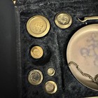 Vintage Brass Jeweler   s Balance Scale W  Weights Pocket Weight Scale
