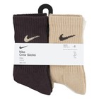 6 Pairs Nike Jordan Crew Cushion Dri Fit Brown White Cotton Socks Yth 10c-3y  28