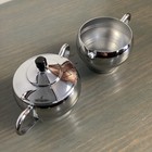 Vintage Chrome Sugar Bowl And Creamer Set