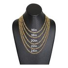 Stainless Steel Gold Plated Figaro Chain 5mm Unisex Hip Hop Jewelry Women  Men