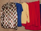 9 Pc Lot Vtg Red White Blue Sweater Blouse Skirt Womens 