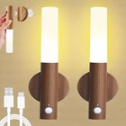 Motion Sensor Led Night Light Magnetic Wall Lamp Usb Rechargeable Stick-on Light
