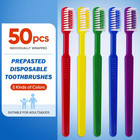 50 Pcs Prepasted Disposable Toothbrushes With Toothpaste  Premium Bulk Toothbrus