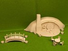 O Scale 1 48 Hobbit House Diorama Set     Matte Brown W  Bridge And Furniture