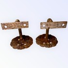 2 Antique Victorian Ornate Cast Iron Stair Bar Hand Rail Support Brackets B