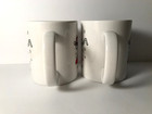 Pair Of Cool Cat Christmas Mugs Doze Clothes Ceramic Coffee Cups Vintage 1995