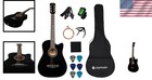 38 Inch Acoustic Guitar Starter Set W  Tuner  Capo  Strings  Gig Bag