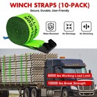 X-bull Winch Truck Straps 10 Pack 4  X 30  W flat Hook Towing 18000lbs Green
