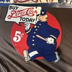 Two Vintage Pepsi Advertising Signs  One Tin One Is Cardboard