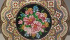 Vintage Daher Multi-color Floral Bead Like Pattern Tin Container Lid England