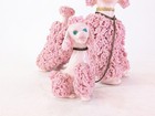Kreiss   Co Japan Pink Large Spaghetti Poodle W  Baby On Leash 1950s Vintage
