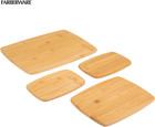 4-piece Bamboo Cutting Board Set     Reversible Charcuterie   Serving Boards New