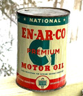 Vintage Enarco C1 Metal Oil Can Gas sign Quart Tin Nice Graphic En-ar-co
