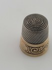 Victorian Sterling   Gold Band Simons Thimble W  Floral Scroll Patterns