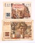 France 8 Different Banknotes Lot - 5  10  20  50   100 Francs 1946 - 1993 