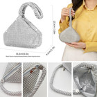Rhinestone Jewelry Set For Women Wedding Bridal Triangle Clutch Bag Silvery Clut
