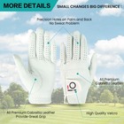 Mens Golf Gloves Left Hand 6 Pack premium Cabretta Leather With All Weather Grip