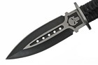 Dagger Boot Knife   Double Edge Skull Striker Tactical Combat Black   Sheath