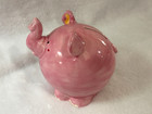 Pink Round Ceramic Pig Piggy Bank For Girls - 5 x5 x4  - Perfect Size   Cute 