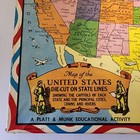 Vintage 1943 Pratt   Munk Us State Line Map Jigsaw Tray Puzzle No 625 10 5  X 15