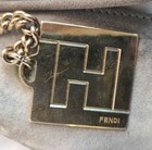 Authentic Vintage Fendi Zucchino Suede Baguette Shoulder Bag Beige Gold Hardware