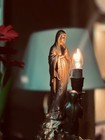Antique French Bronze Table Lamp    le Miracle Du Cierge    A  Richir C 1905   1910