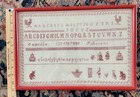 Antique Red   White  - Camilla Feliciani School Girl Sampler