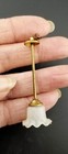 Dollhouse Miniature  Electrified Brassceiling Fixture Frosted Shade Lighting Bug