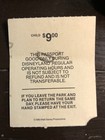 1983 Walt Disneyland Child Passport Ticket Stub Anaheim  California