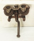 Vtg Antique Myers Stay On Barn Door Track Roller Hanger Farm Ornate Cast Iron