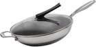 14  Honeycomb Non Stick Wok Pan Stainless Steel Stir-fry 14 Inches  Silver 