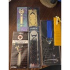 6 Vintage Brass   Metal Bookmarks Various Designs Collectible Book Page Markers