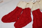 Crate   Barrel Red Knit Christmas Flatware Stockings Set Of 4 Nwt Holiday