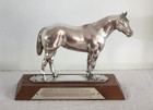 Vtg 1971 Grand Champion Mare American Quarter Horse Silver Tone Metal Trophy