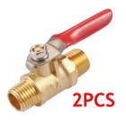 2 Pcs Brass Water Mini Ball Valve Shut Off Switch 1 4  Npt Male Brass Usa New