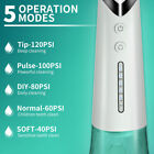 Cordless Water Flosser Teeth Cleaner Portable Dental Floss 5 Jet Tips For Travel