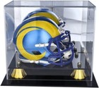Mini Helmet Case - Football Mini Helmet Deluxe Display Cases With Gold Risers