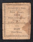 April 10  1777 9d Nine Pence Pennsylvania Colonial Currency Note  b 