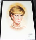 1997 Portrait Of Diana Princess Of Wales Signed By Tom Mcneely In Album W stamps