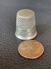 Vintage Sbc Simons Brothers Nickel Silver Floral Design Thimble Size No 9 Usa