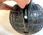 Rare Vintage Japanese Fishing Glass Float With Cover  Black  9cm  3 54  