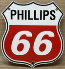 Vintage Phillips 66 Gasoline Porcelain Sign Dealership Gas Station Motor Oil