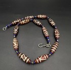Ancient Etched Carnelian Agate Beads Necklace Beautiful Colour