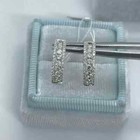 2ct Lab Created Round Cut Diamond  Huggie Hoop Earrings 14k White Gold Over